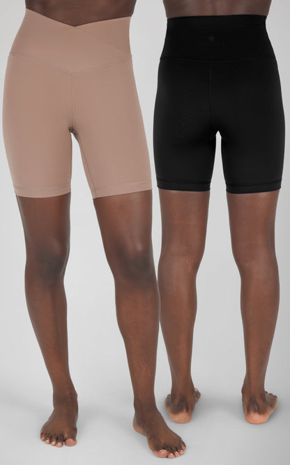 90 Degree by Reflex 2 PK Lux 5" Super High Waist Bike Shorts
