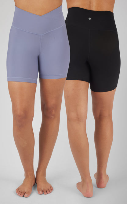 90 Degree by Reflex 2 PK Ribbed 7" Shorts