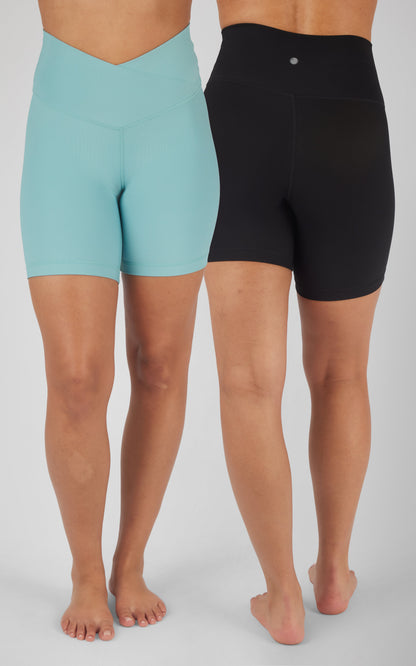90 Degree by Reflex 2 PK Ribbed 7" Shorts