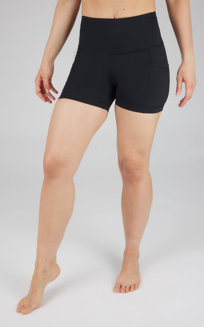 90 Degree by Reflex Lux Polygiene Tribeca High Waist 3 1/2" Short with Side Pockets