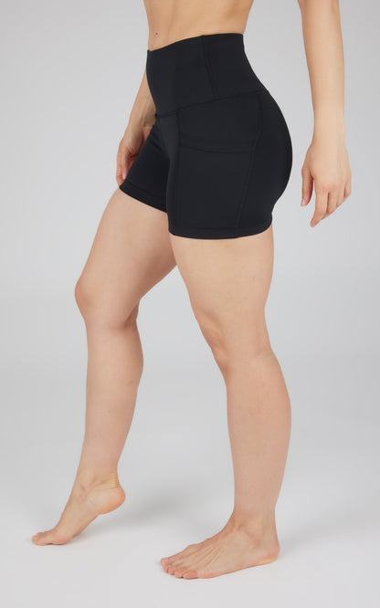 90 Degree by Reflex Lux Polygiene Tribeca High Waist 3 1/2" Short with Side Pockets