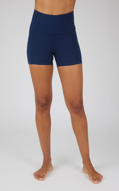 90 Degree by Reflex Lux Polygiene Tribeca High Waist 3 1/2" Short with Side Pockets