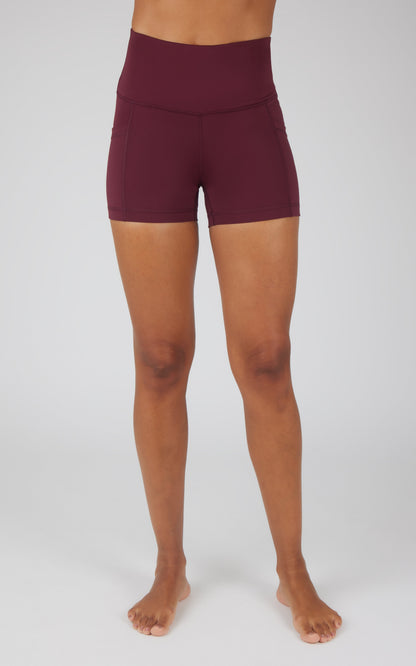 90 Degree by Reflex Lux Polygiene Tribeca High Waist 3 1/2" Short with Side Pockets