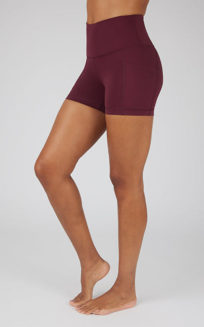 90 Degree by Reflex Lux Polygiene Tribeca High Waist 3 1/2" Short with Side Pockets