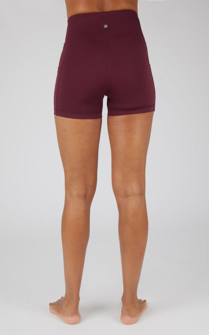 90 Degree by Reflex Lux Polygiene Tribeca High Waist 3 1/2" Short with Side Pockets