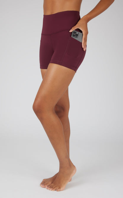 90 Degree by Reflex Lux Polygiene Tribeca High Waist 3 1/2" Short with Side Pockets
