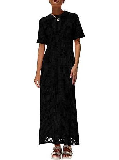 Women's Crochet Eyelet Cover-Up Maxi Dress