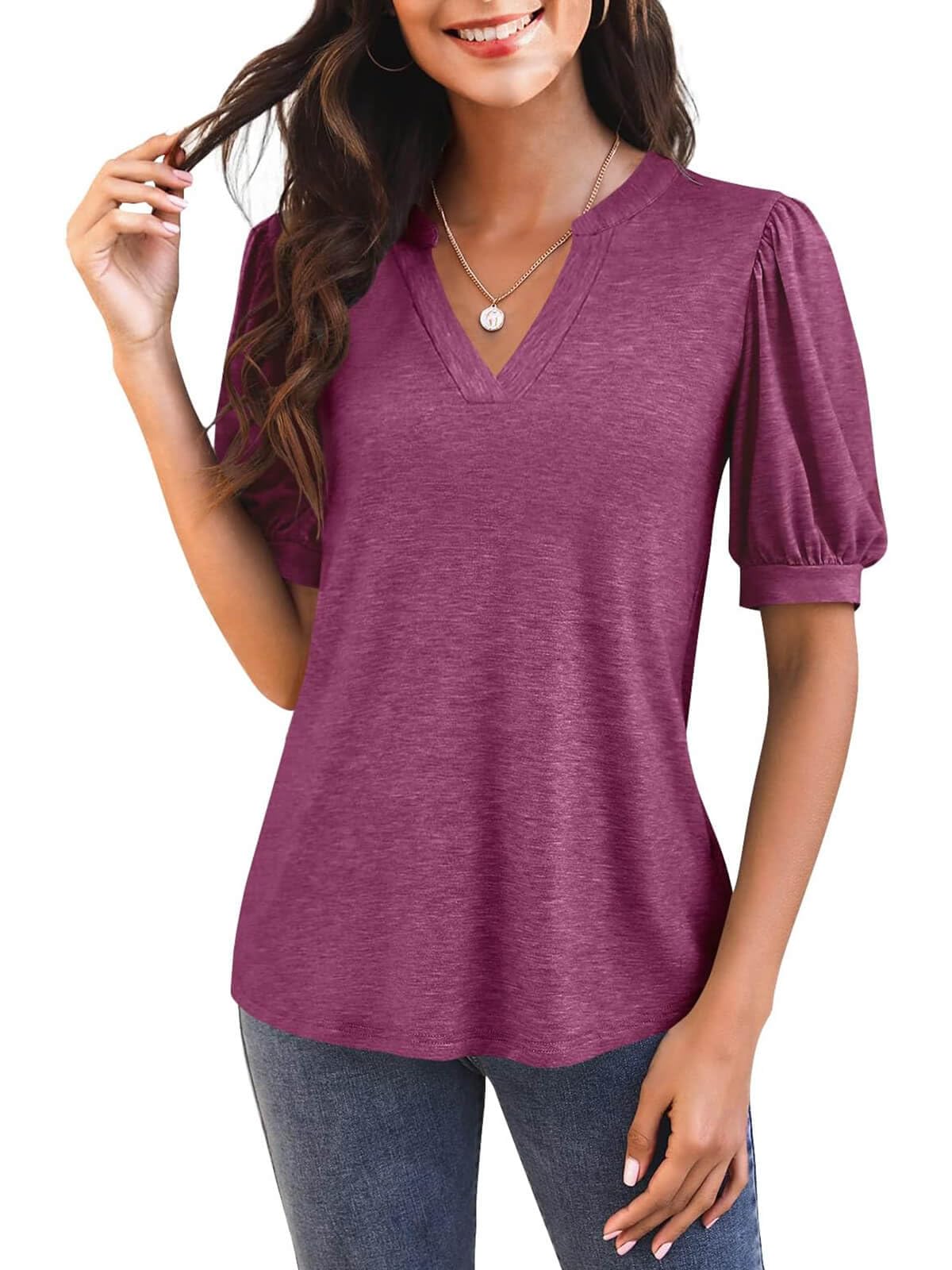 Hot Sale🔥Puff Sleeve Loose Dressy Blouses