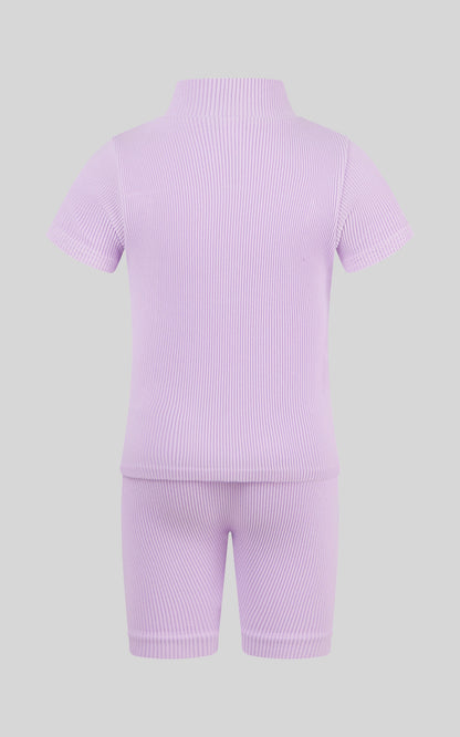 90 Degree by Reflex 4-6X Rib Seamless Top & Short & Scrunchie Set