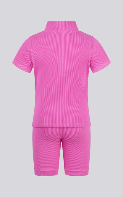 90 Degree by Reflex 4-6X Rib Seamless Top & Short & Scrunchie Set