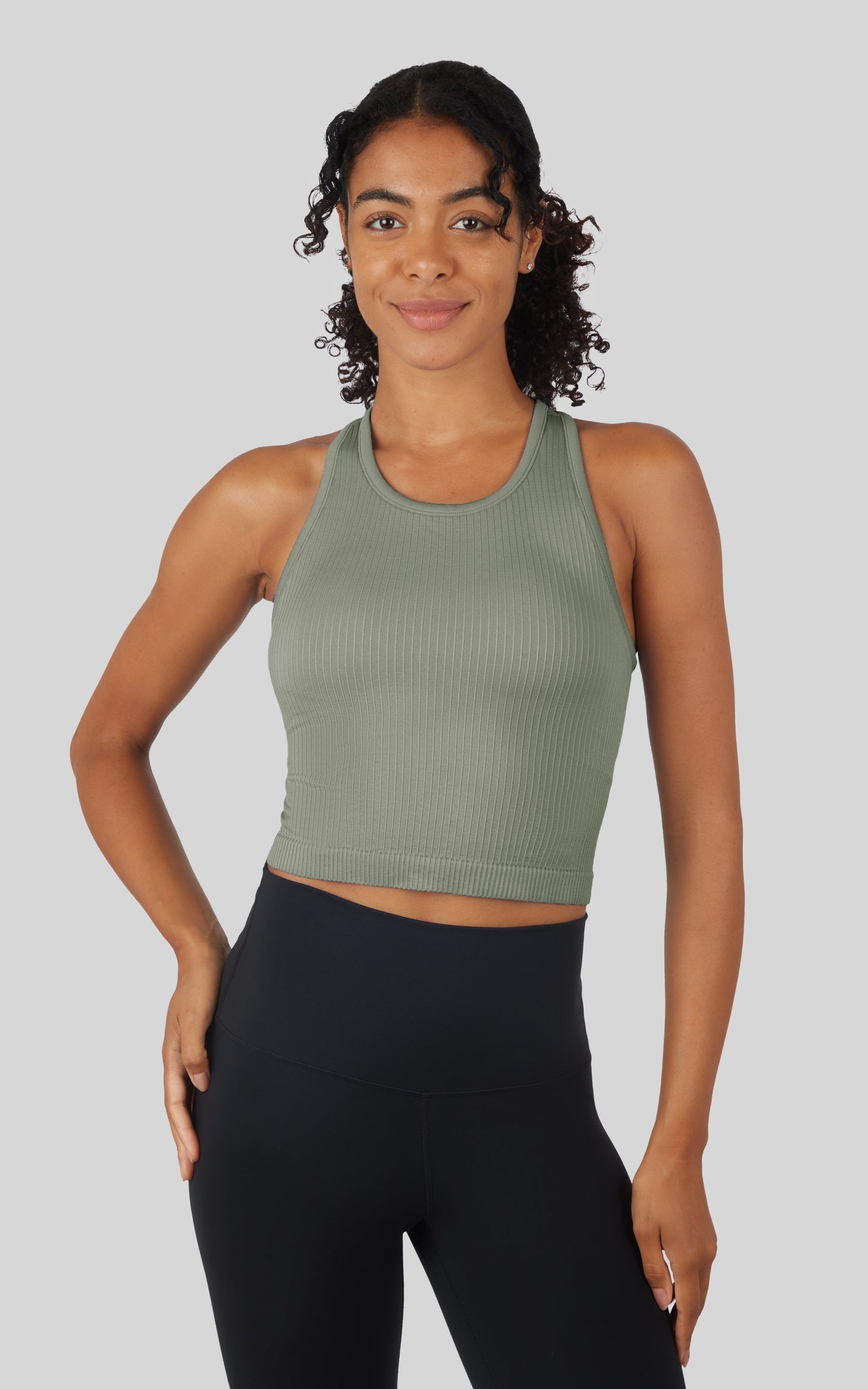 90 Degree by Reflex Ribbed Tank with Padded Bra
