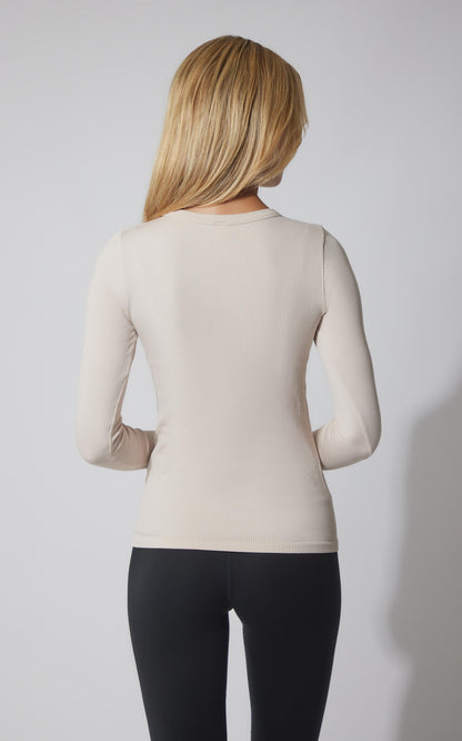 90 Degree by Reflex 3 PK Ribbed Seamless Crew Neck, Scoop Neck and Square Neck Long Sleeve Top