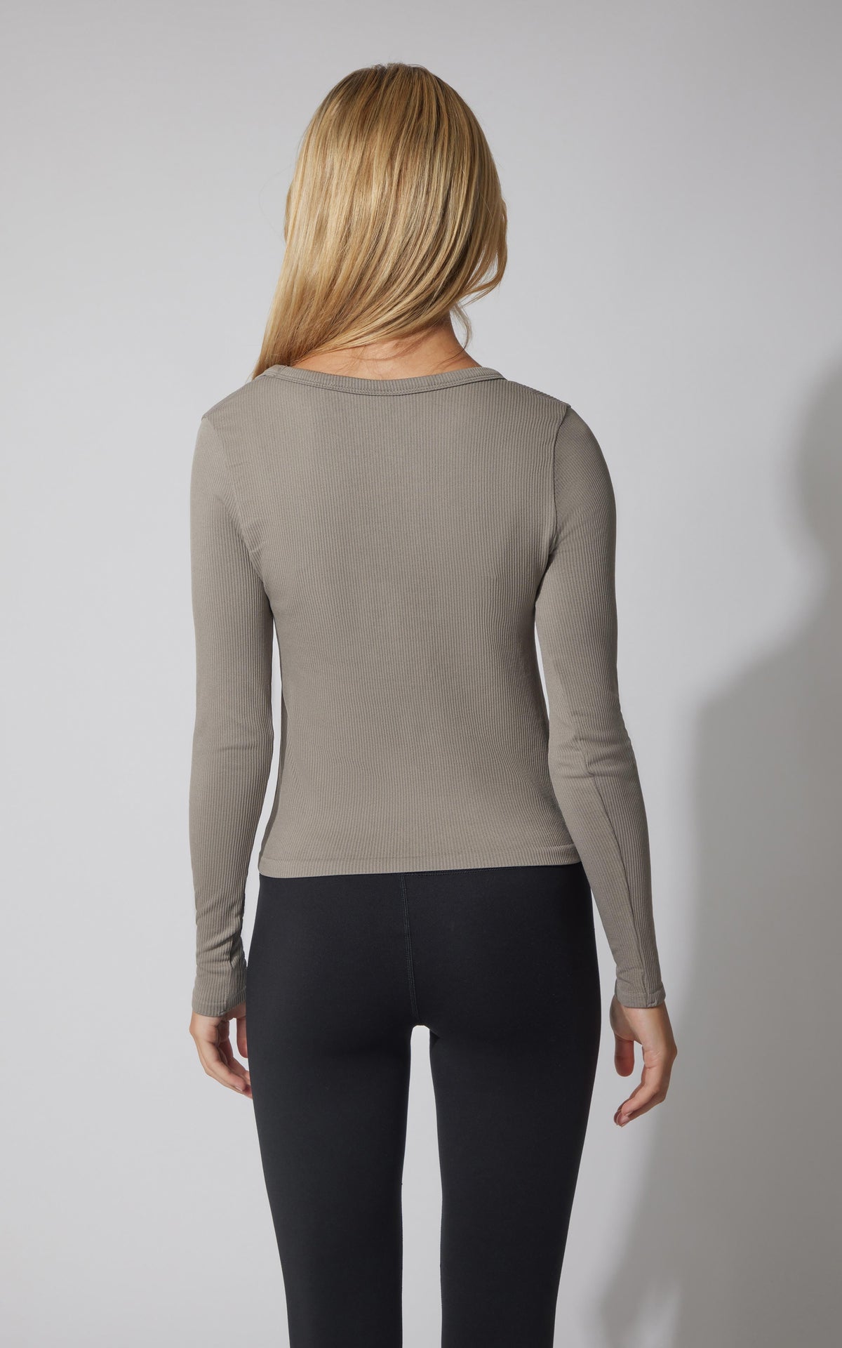 90 Degree by Reflex 3 PK Ribbed Seamless Crew Neck, Scoop Neck and Square Neck Long Sleeve Top