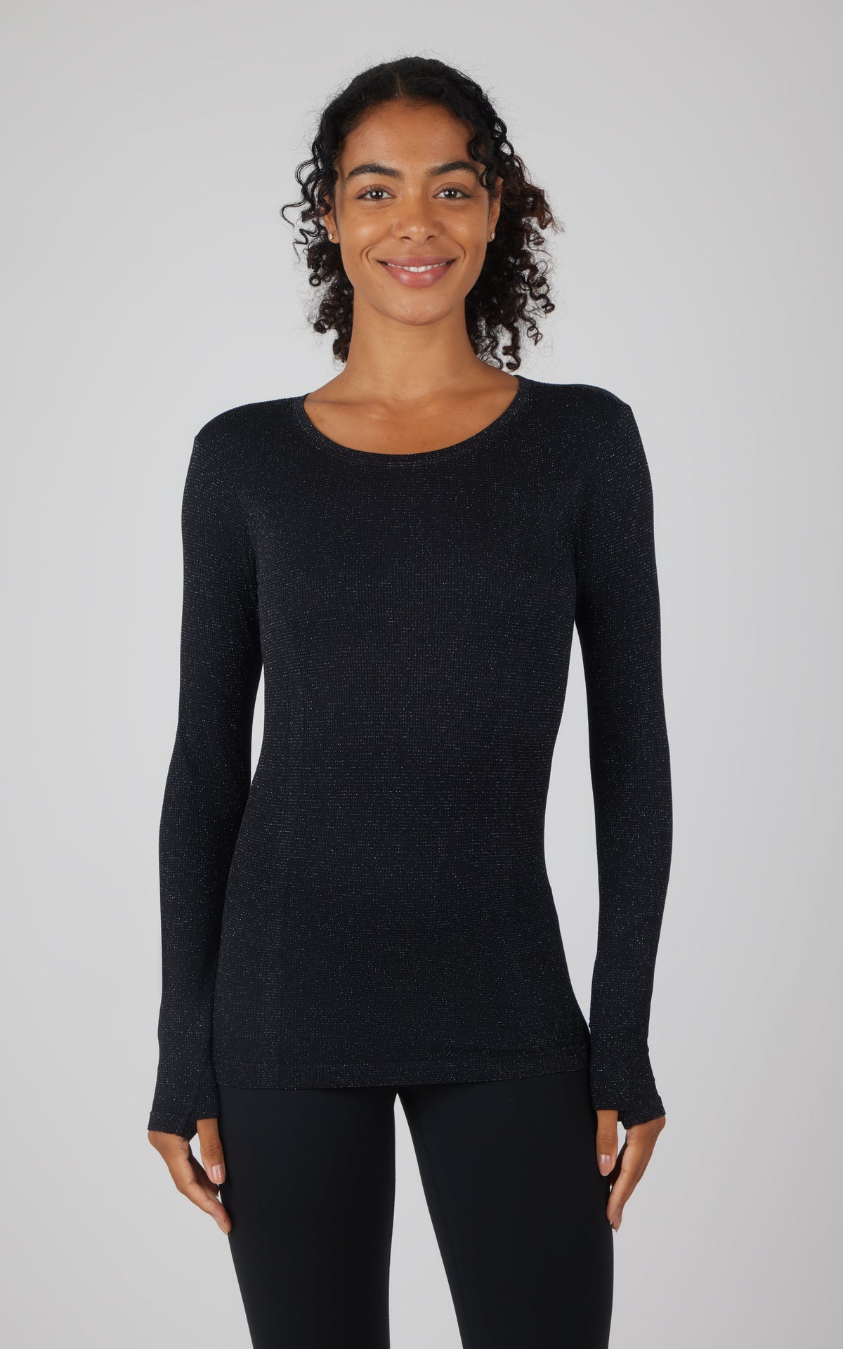 90 Degree by Reflex Lurex Seamless Long Sleeve Performance Shirt