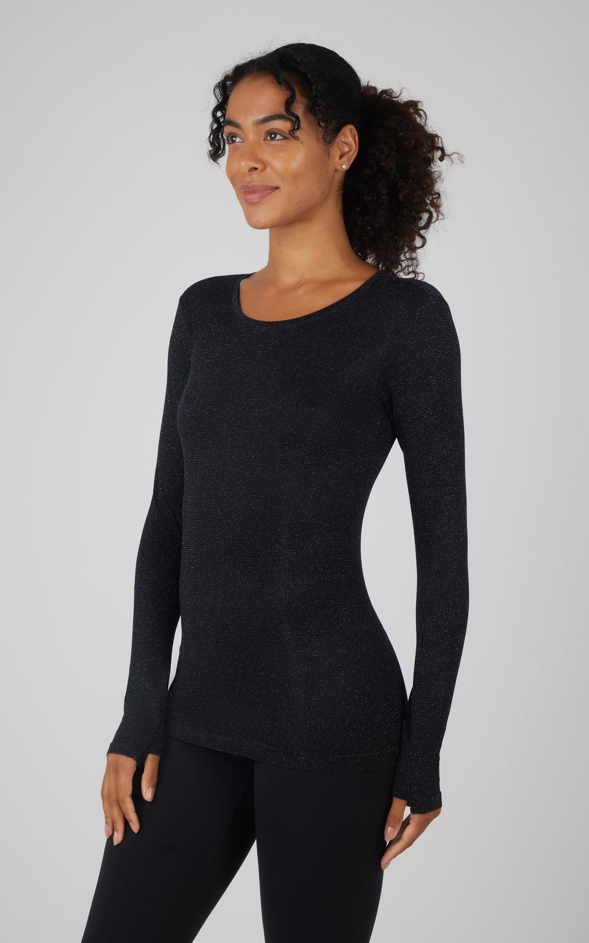 90 Degree by Reflex Lurex Seamless Long Sleeve Performance Shirt