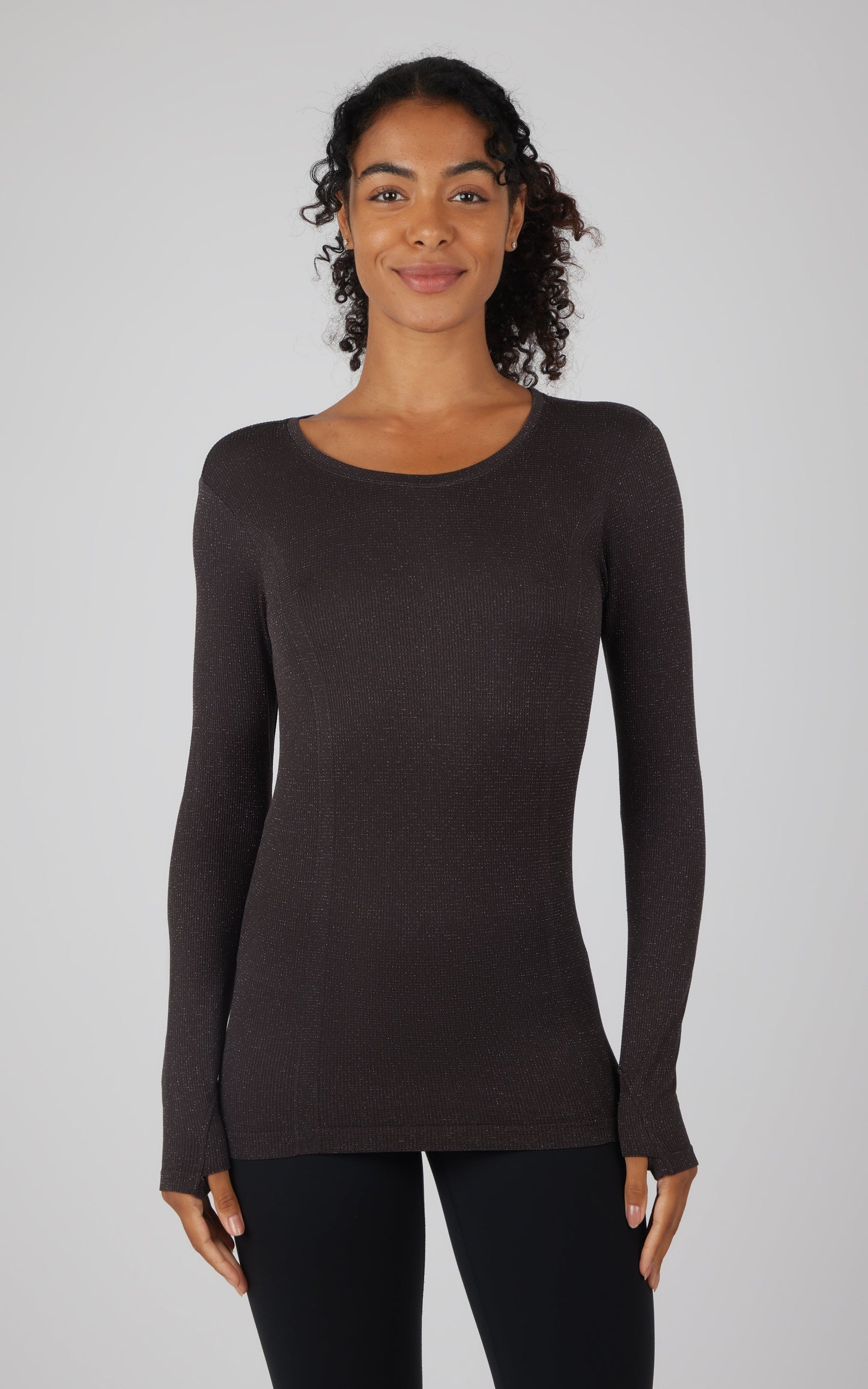 90 Degree by Reflex Lurex Seamless Long Sleeve Performance Shirt