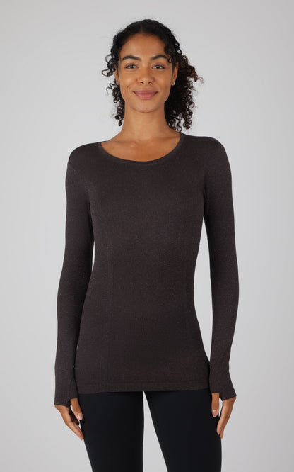90 Degree by Reflex Lurex Seamless Long Sleeve Performance Shirt