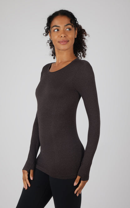 90 Degree by Reflex Lurex Seamless Long Sleeve Performance Shirt