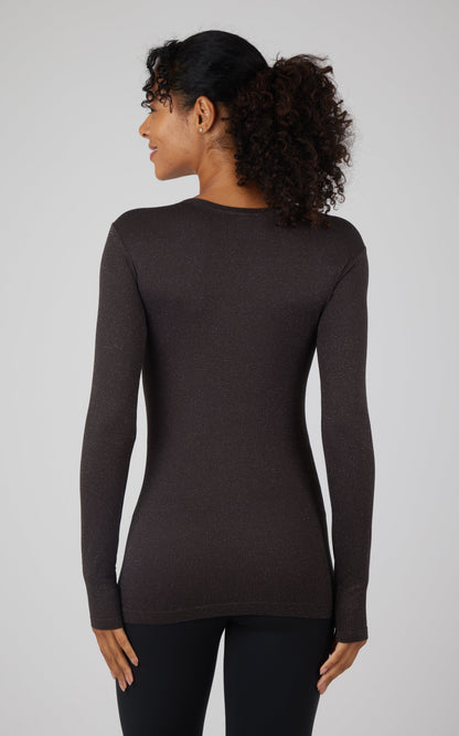 90 Degree by Reflex Lurex Seamless Long Sleeve Performance Shirt