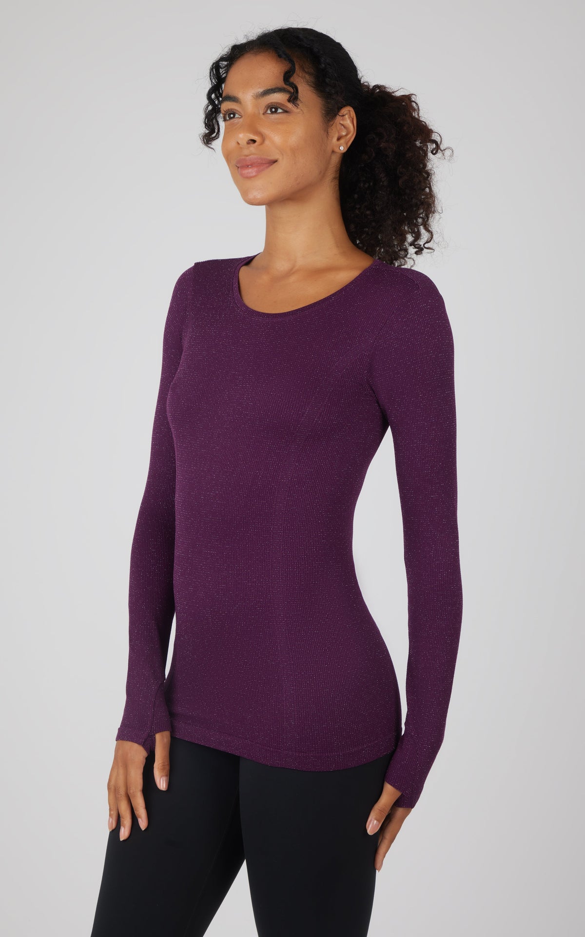 90 Degree by Reflex Lurex Seamless Long Sleeve Performance Shirt