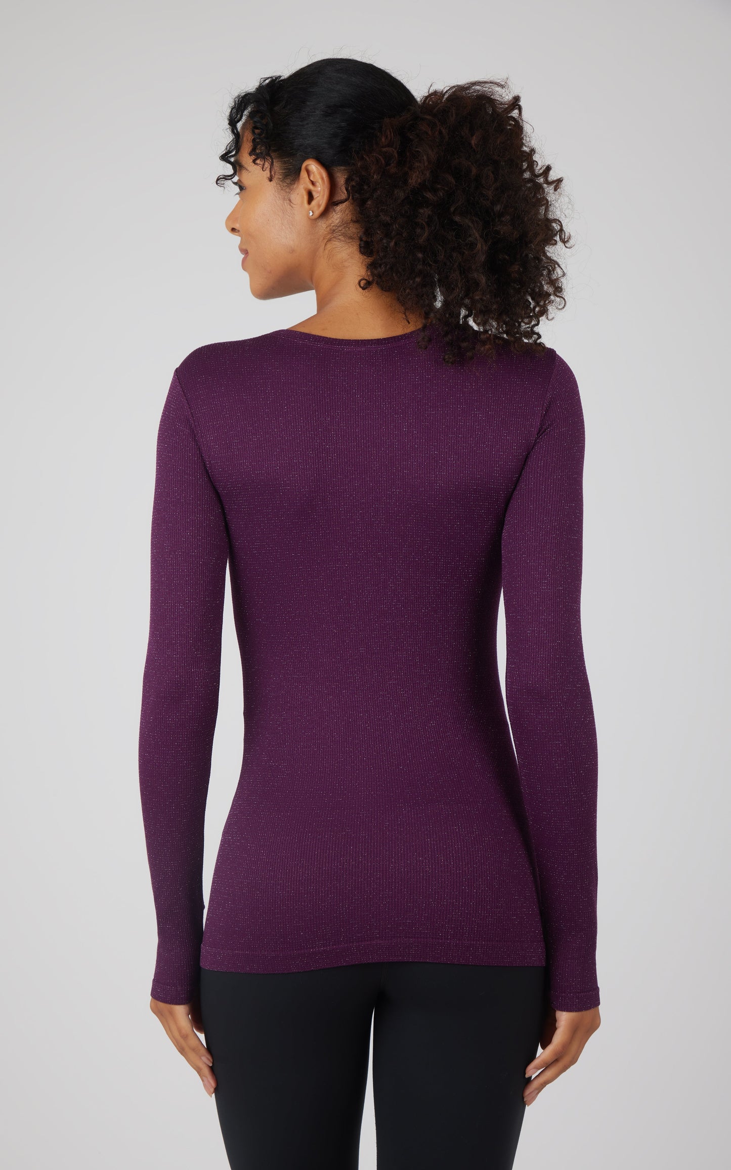 90 Degree by Reflex Lurex Seamless Long Sleeve Performance Shirt