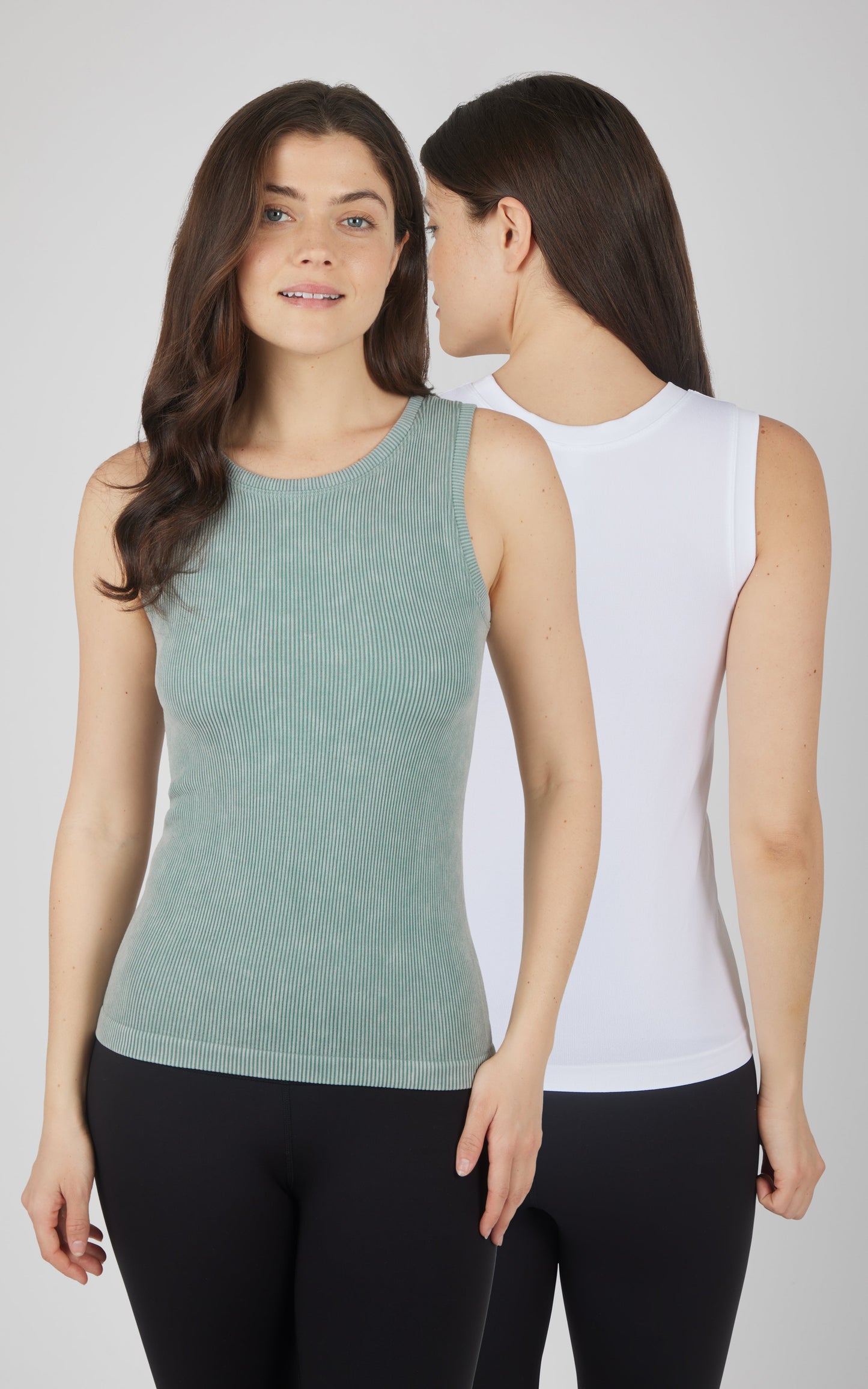 90 Degree by Reflex 2 PK Stonewash Ribbed Seamless Tank