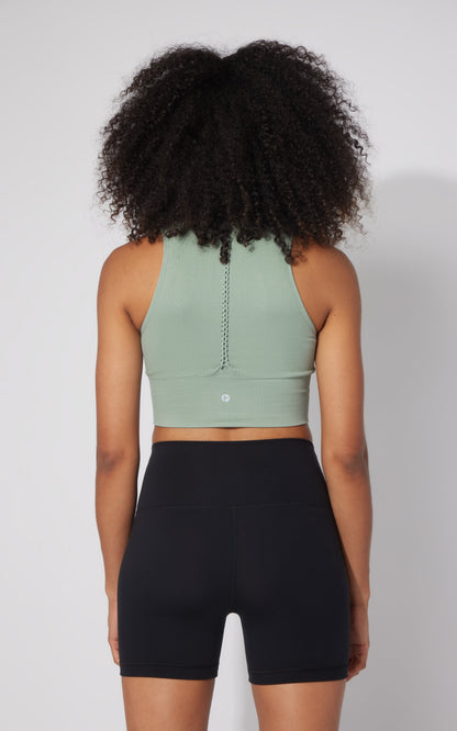90 Degree by Reflex 2 PK Ribbed Seamless V-Neck Cropped Tank Top