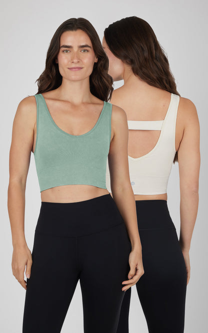 90 Degree by Reflex 2 PK Stone Wash Bra Tank