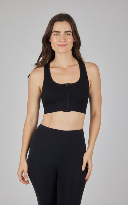 90 Degree by Reflex 2 PK Seamless Textured Zip Bra Top