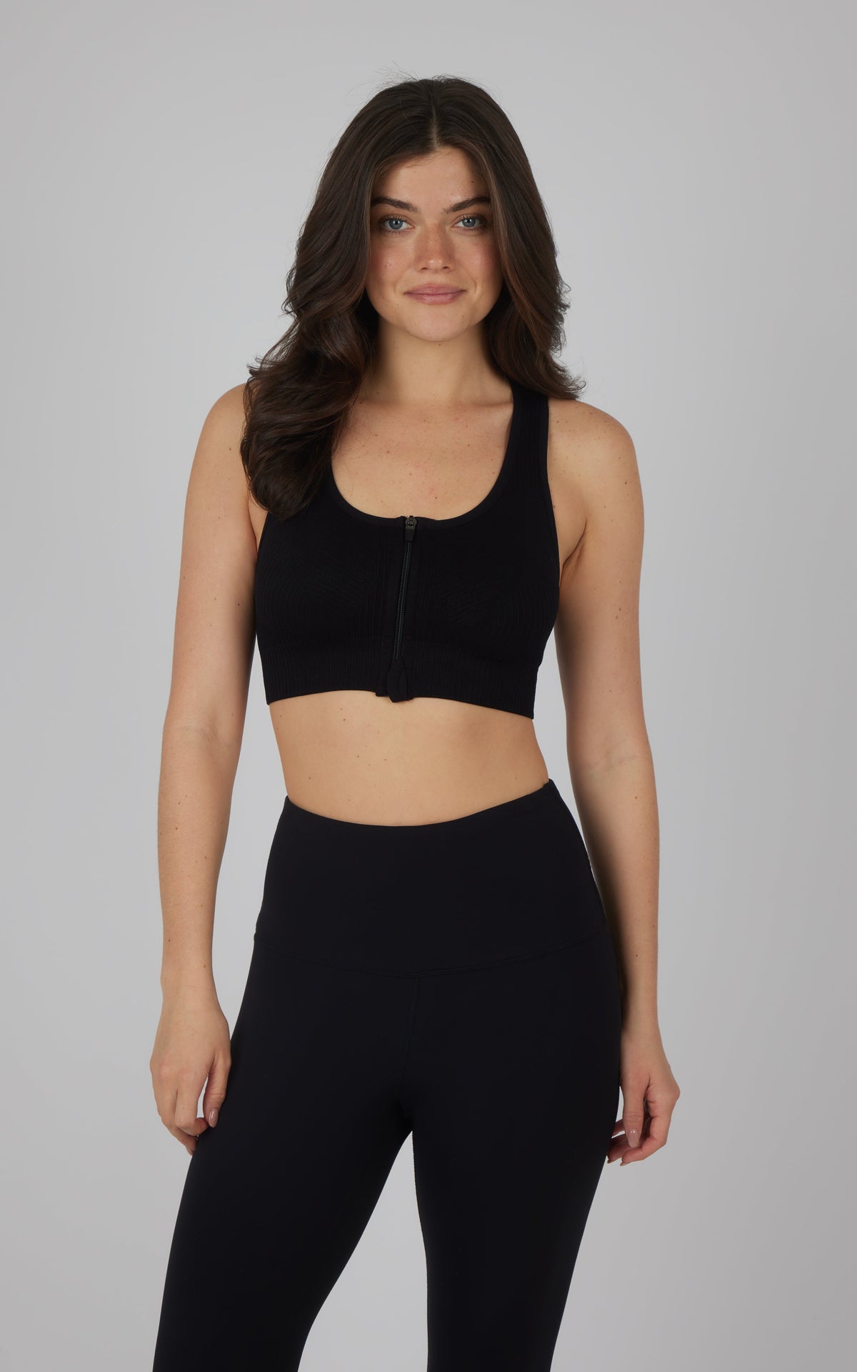 90 Degree by Reflex 2 PK Seamless Textured Zip Bra Top