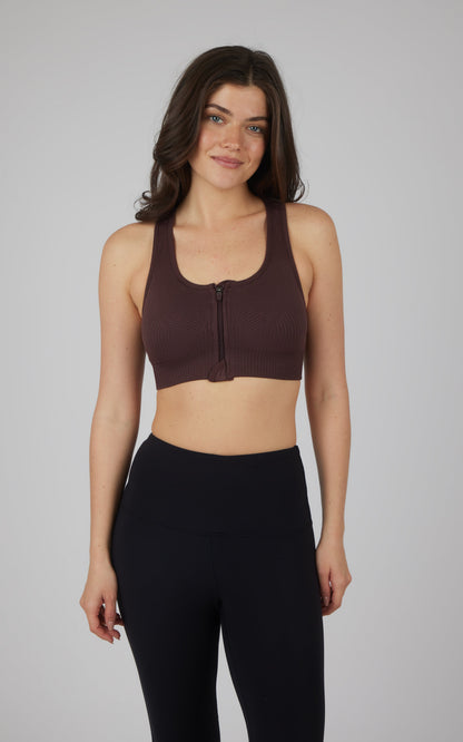 90 Degree by Reflex 2 PK Seamless Textured Zip Bra Top