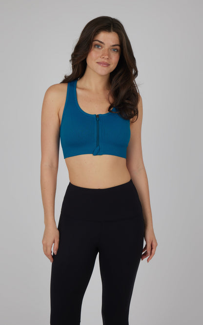 90 Degree by Reflex 2 PK Seamless Textured Zip Bra Top