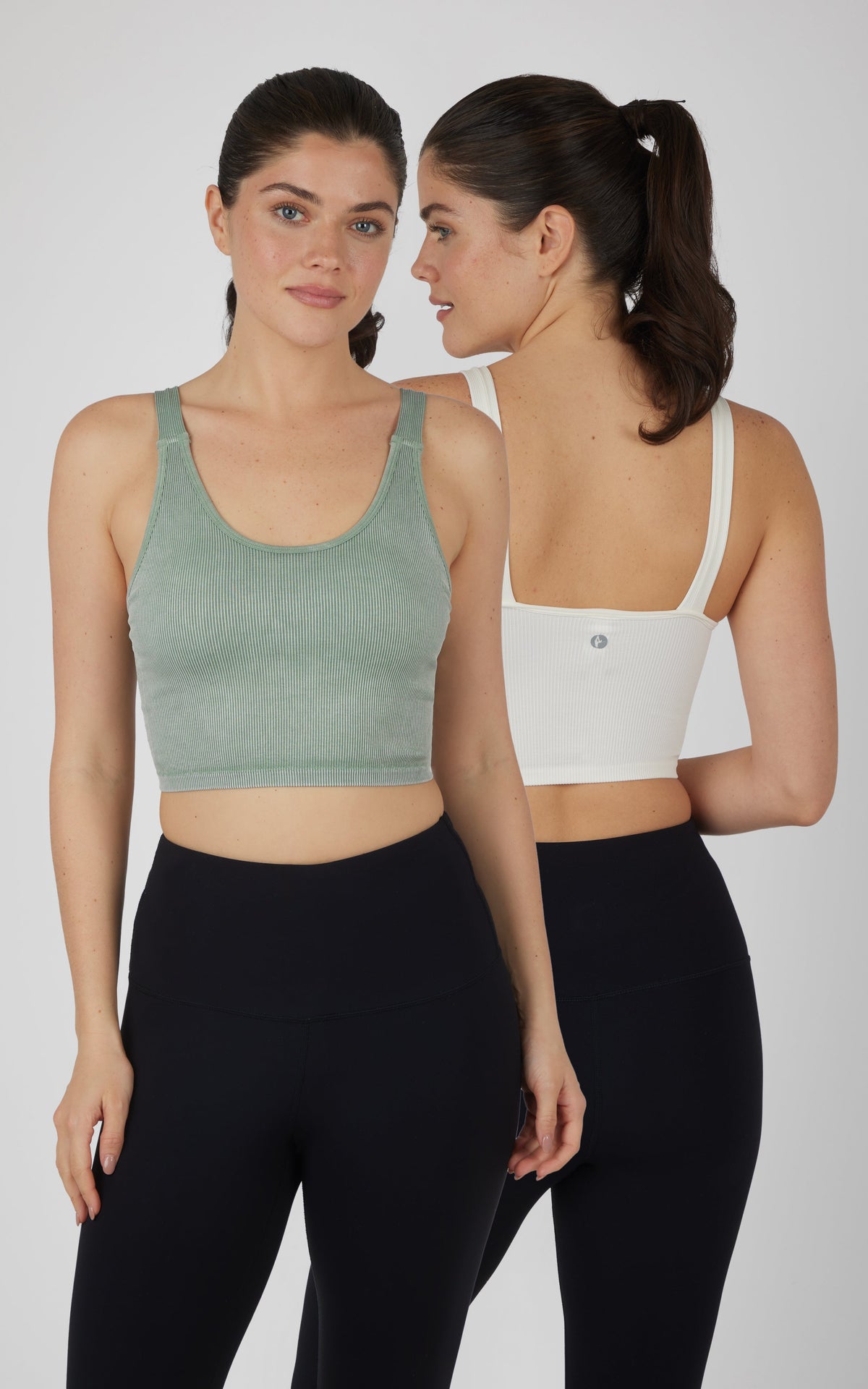90 Degree by Reflex Stonewash 2 PK Scoop Neck Bralette Tank