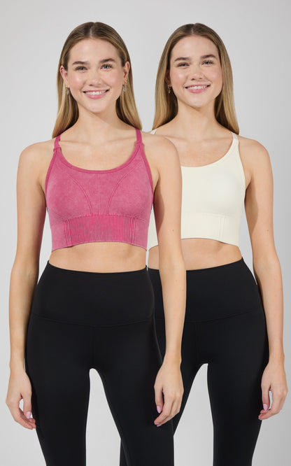90 Degree by Reflex 2 PK Stone Washed Verta Textured Bra