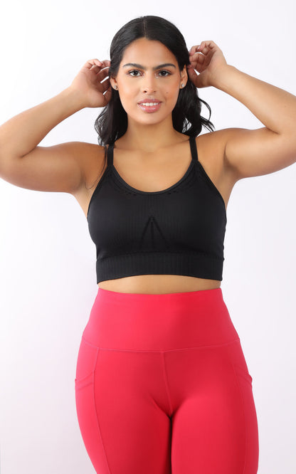90 Degree by Reflex Plus Seamless Racerback Sports Bra with Keyhole