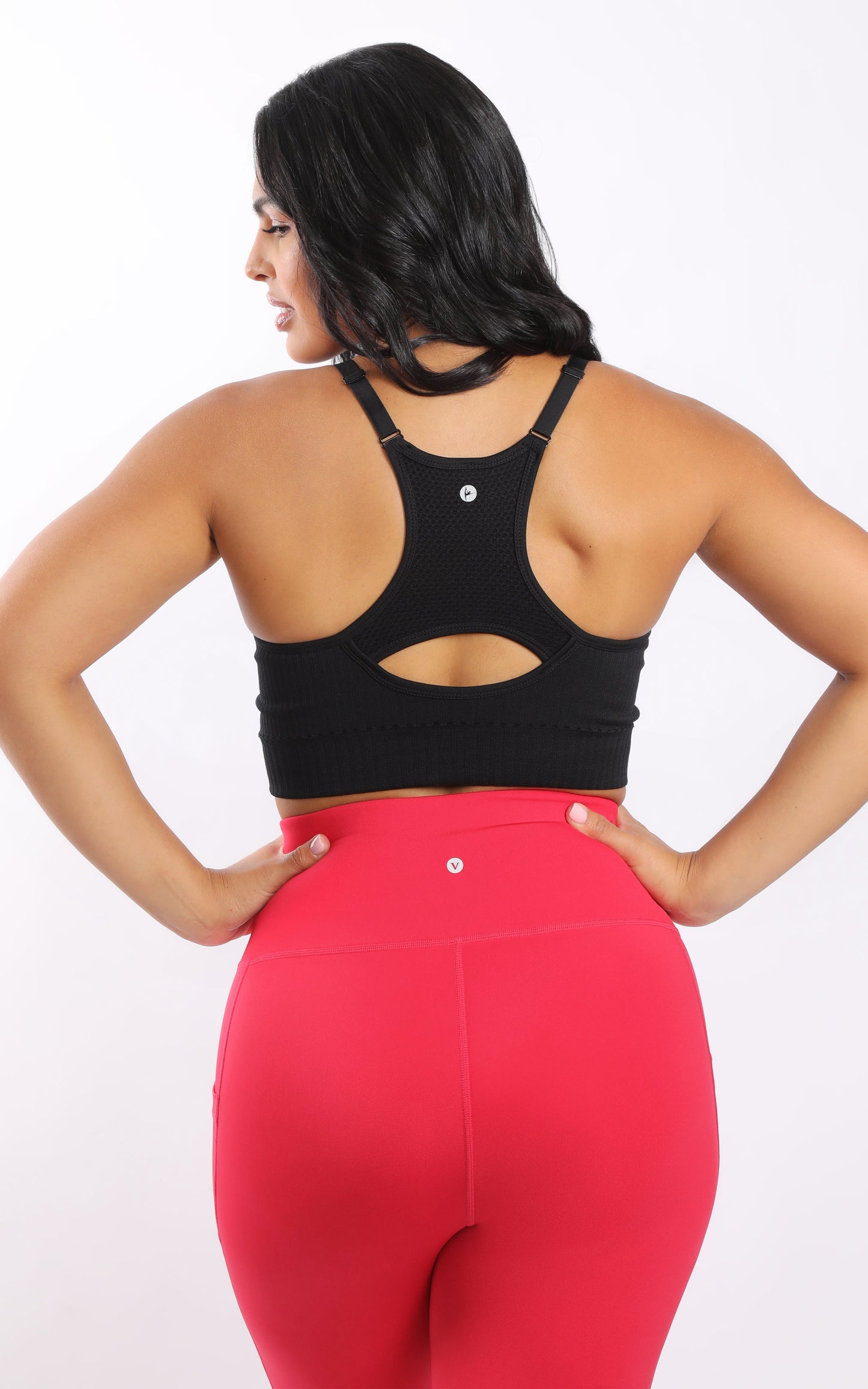 90 Degree by Reflex Plus Seamless Racerback Sports Bra with Keyhole