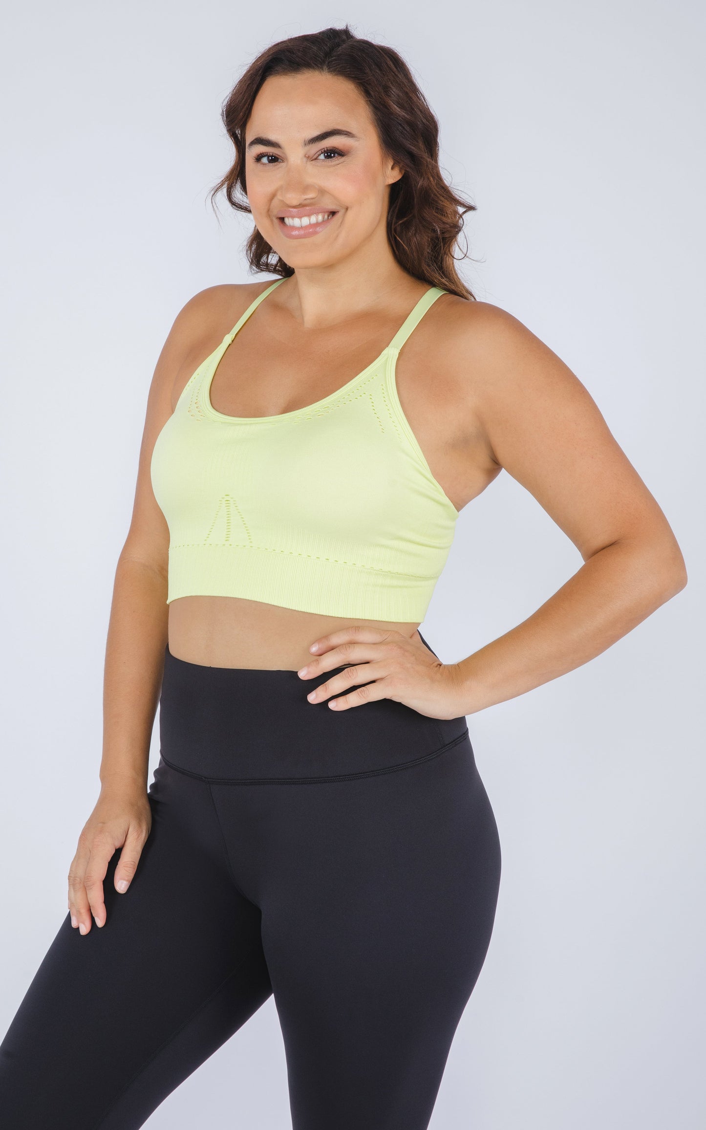 90 Degree by Reflex Plus Seamless Racerback Sports Bra with Keyhole