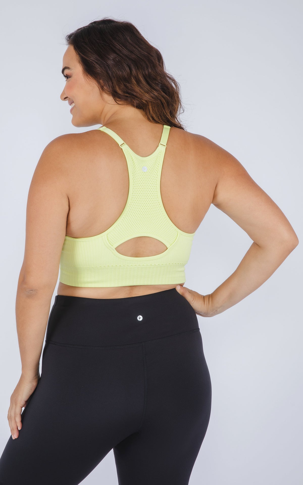 90 Degree by Reflex Plus Seamless Racerback Sports Bra with Keyhole