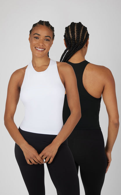 90 Degree by Reflex 2 PK Seamless Racerback Tank Top with Built in Bra
