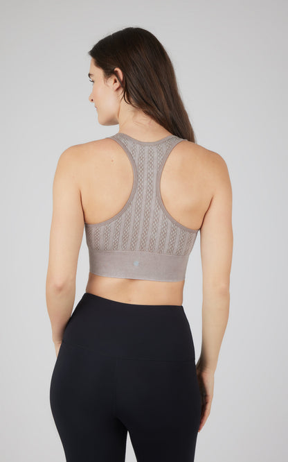 90 Degree by Reflex 2 PK Seamless Cable Knit Racerback Bra Top