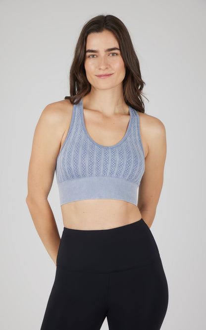 90 Degree by Reflex 2 PK Seamless Cable Knit Racerback Bra Top