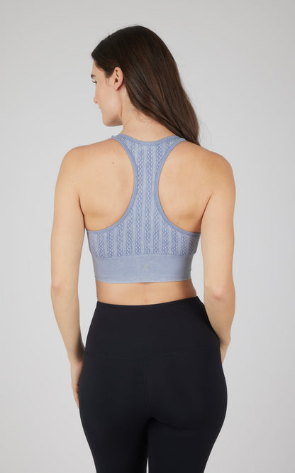 90 Degree by Reflex 2 PK Seamless Cable Knit Racerback Bra Top