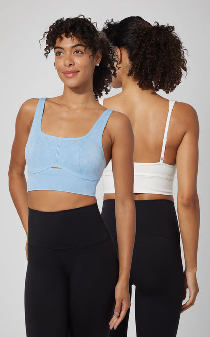 90 Degree by Reflex 2 PK Stonewash Ribbed Seamless Bra