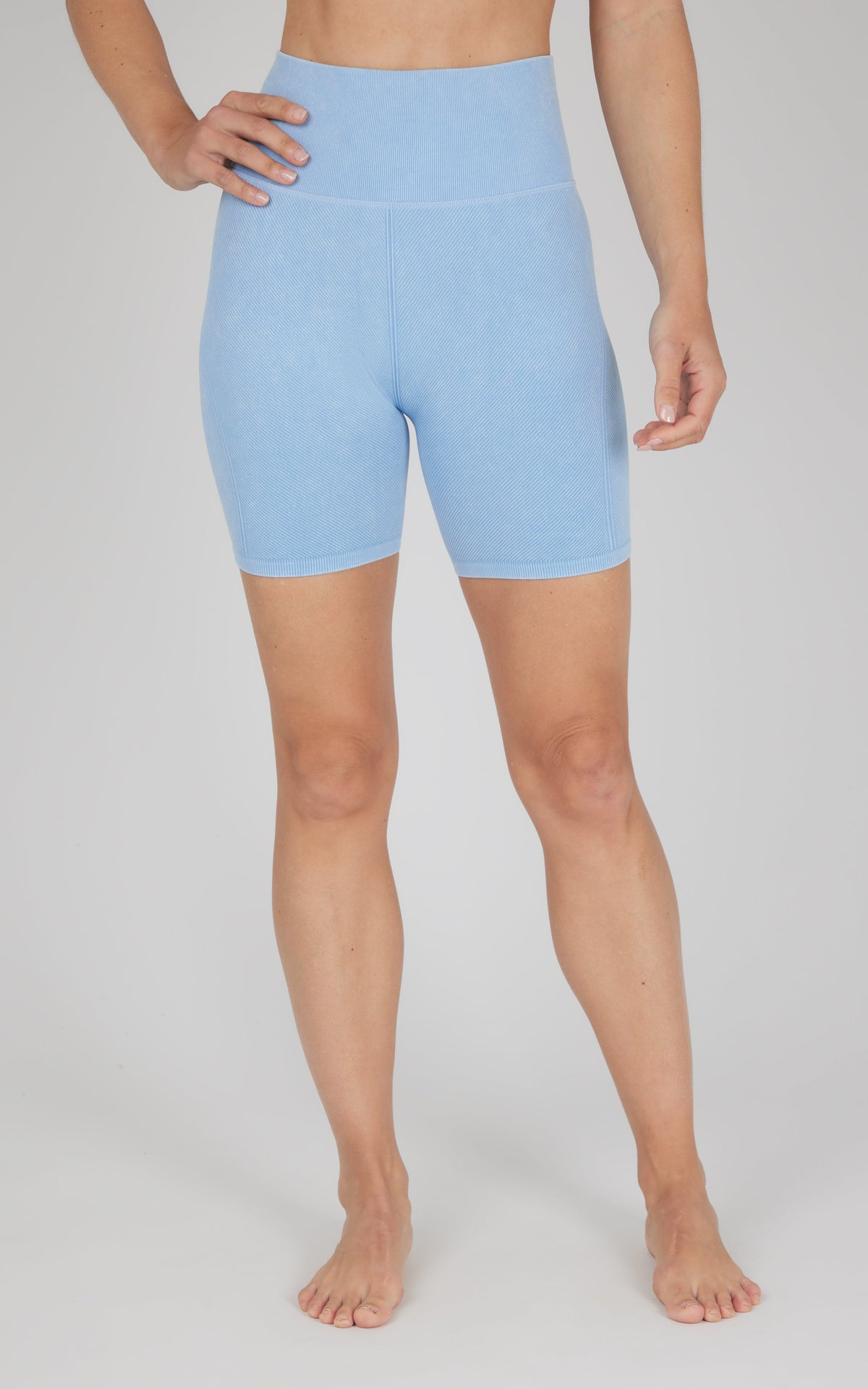 90 Degree by Reflex 2 PK Stonewash Ribbed Textured 5" Inseam Seamless Short