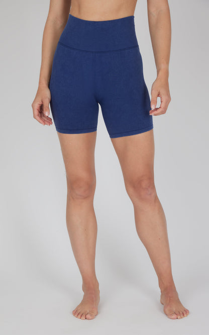 90 Degree by Reflex 2 PK Stonewash Ribbed Textured 5" Inseam Seamless Short