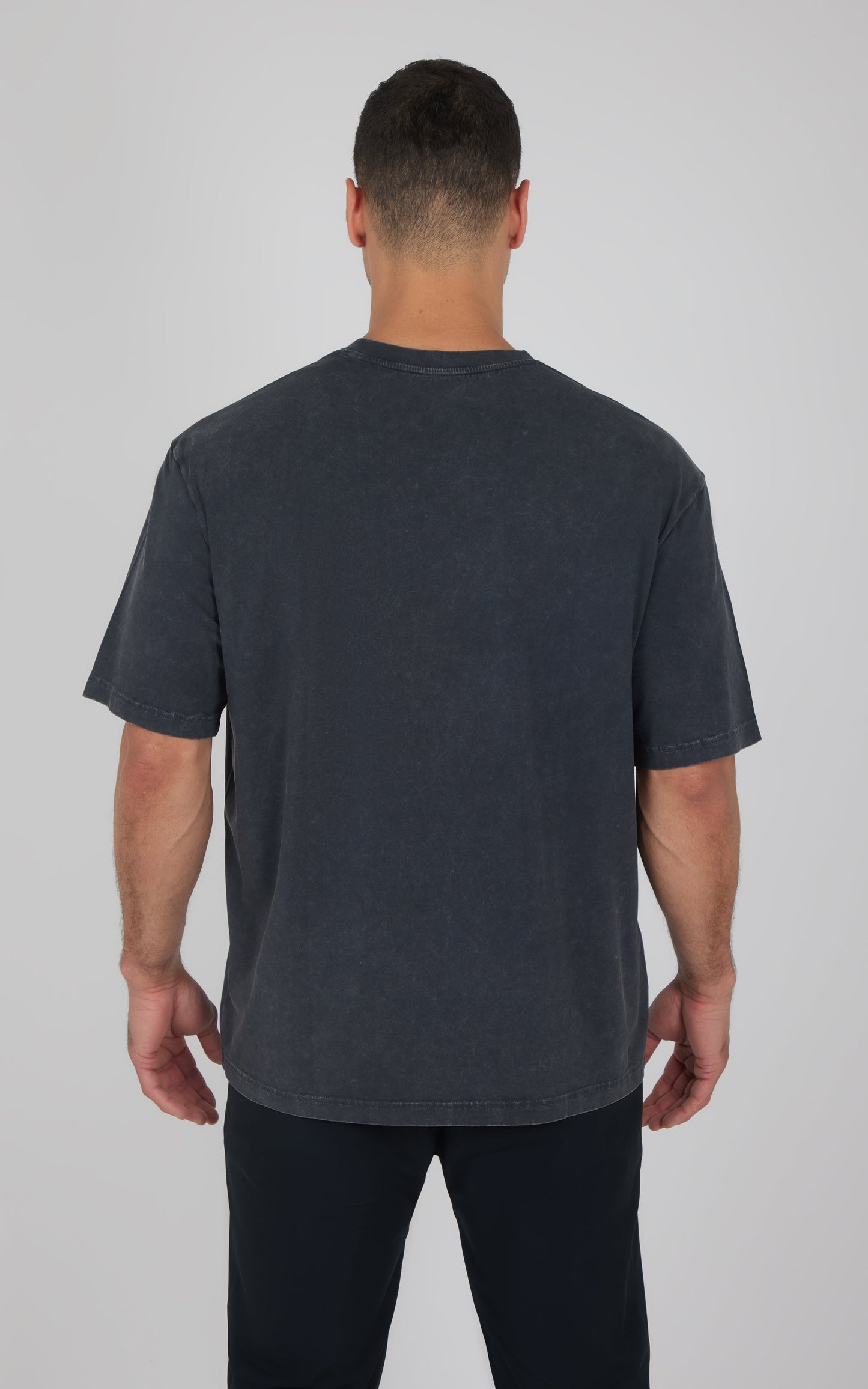 90 Degree by Reflex Men's Acid Wash Oversized Boxy Crew Neck Tee
