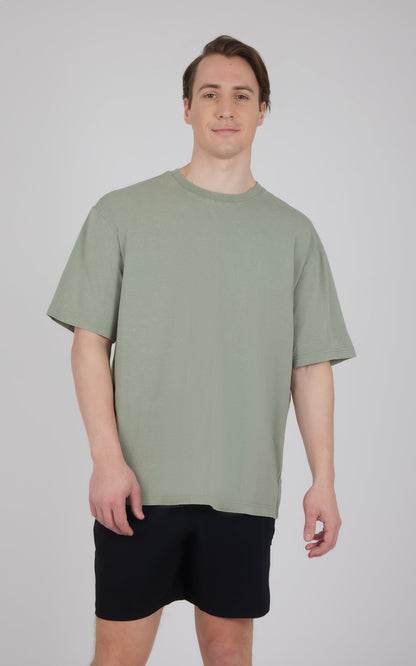 90 Degree by Reflex Men's Acid Wash Oversized Boxy Crew Neck Tee