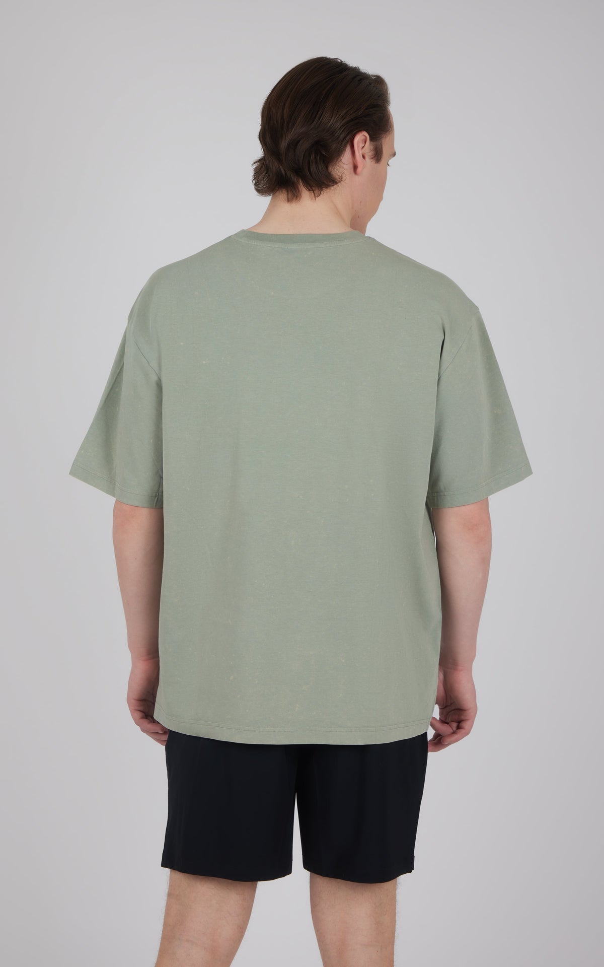 90 Degree by Reflex Men's Acid Wash Oversized Boxy Crew Neck Tee