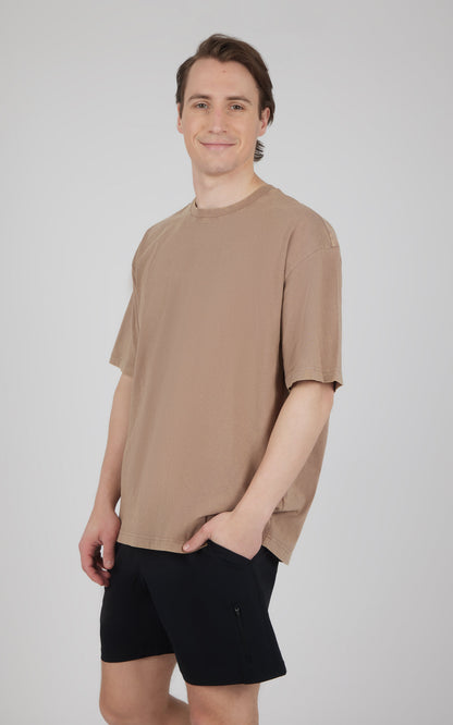90 Degree by Reflex Men's Acid Wash Oversized Boxy Crew Neck Tee