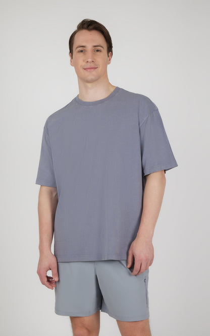 90 Degree by Reflex Men's Acid Wash Oversized Boxy Crew Neck Tee